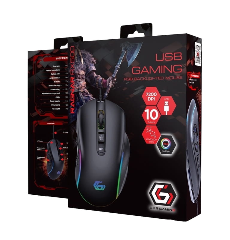 Миша Gembird MUSG-RAGNAR-RX500 Black