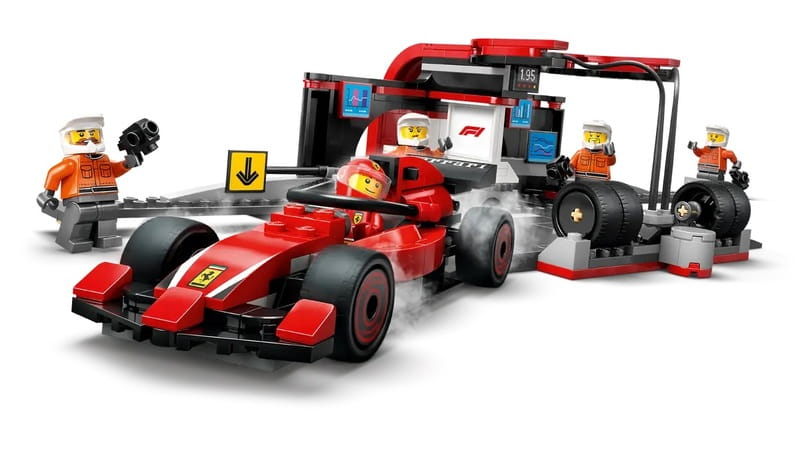 Конструктор LEGO City Пит-стоп и пит-экипаж F1 с болидом Ferrari (60443)