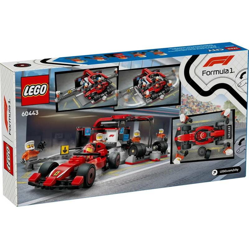 Конструктор LEGO City Пит-стоп и пит-экипаж F1 с болидом Ferrari (60443)
