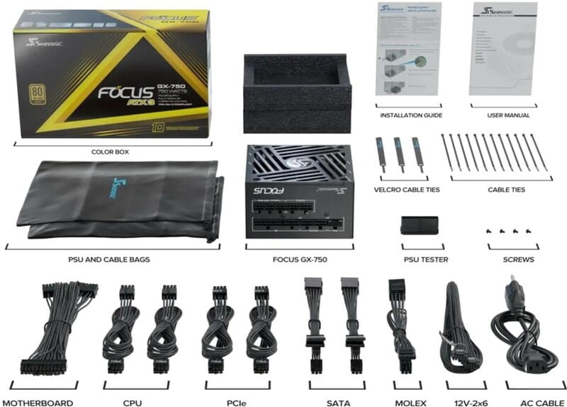 Блок живлення Seasonic Focus GX-750W ATX31 (FOCUS-GX-750-ATX31)