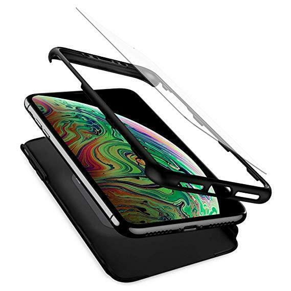 Чeхол-накладка Spigen Thin Fit 360 для Apple iPhone XS Max Black (065CS24846) + стекло