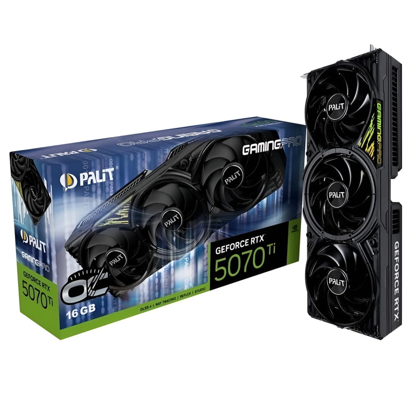 Відеокарта GF RTX 5070 Ti 16GB GDDR7 GamingPro OC V1 Palit (NE7507TS19T2-GB2031Y)