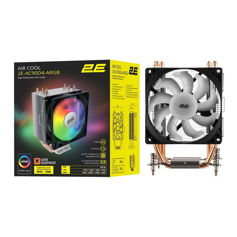 Кулер процессорный 2E Gaming Air Cool (2E-AC90D4-ARGB)