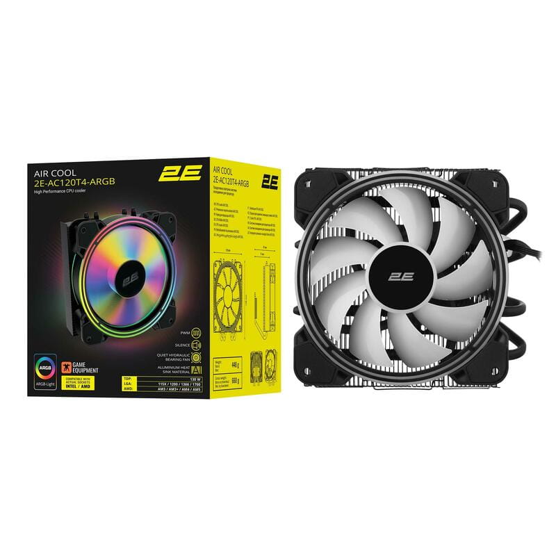 Кулер процессорный 2E Gaming Air Cool (2E-AC120T4-ARGB)