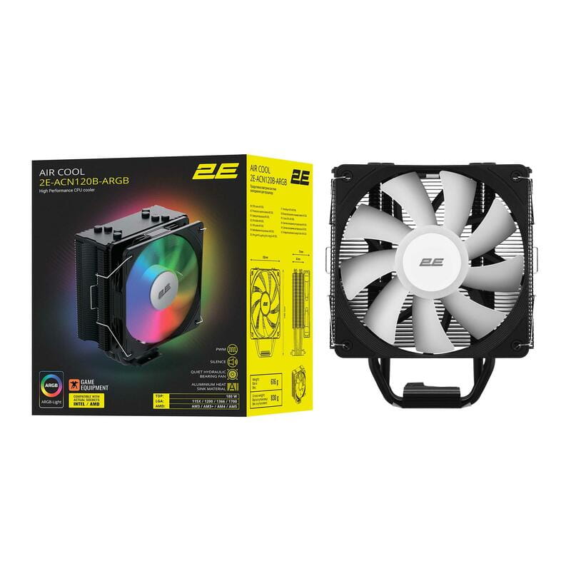 Кулер процессорный 2E Gaming Air Cool (2E-ACN120B-ARGB)