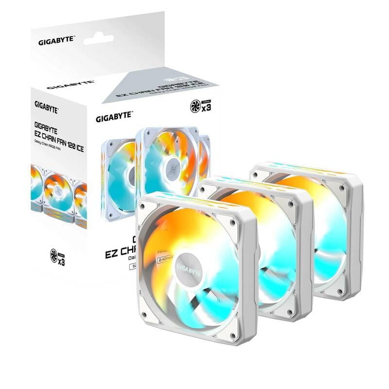 Вентилятор Gigabyte EZ Fan 120 Ice 3-Pack White (GP-GBT EZFAN1203 ICE)