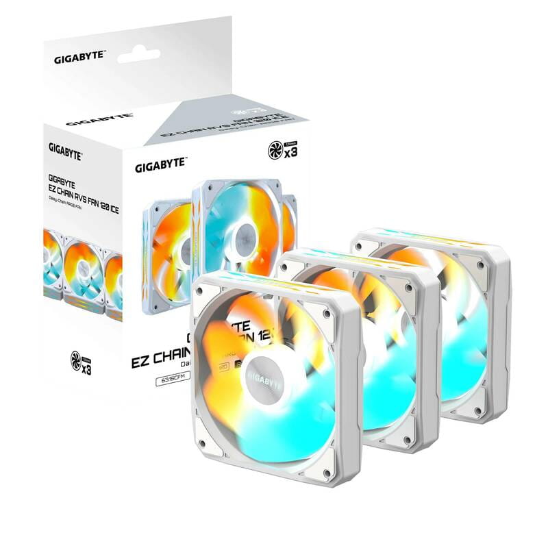 Вентилятор Gigabyte EZ RVS FAN ICE 120 Ice 3-Pack White (GP-GBT EZRVSFAN1203 ICE)
