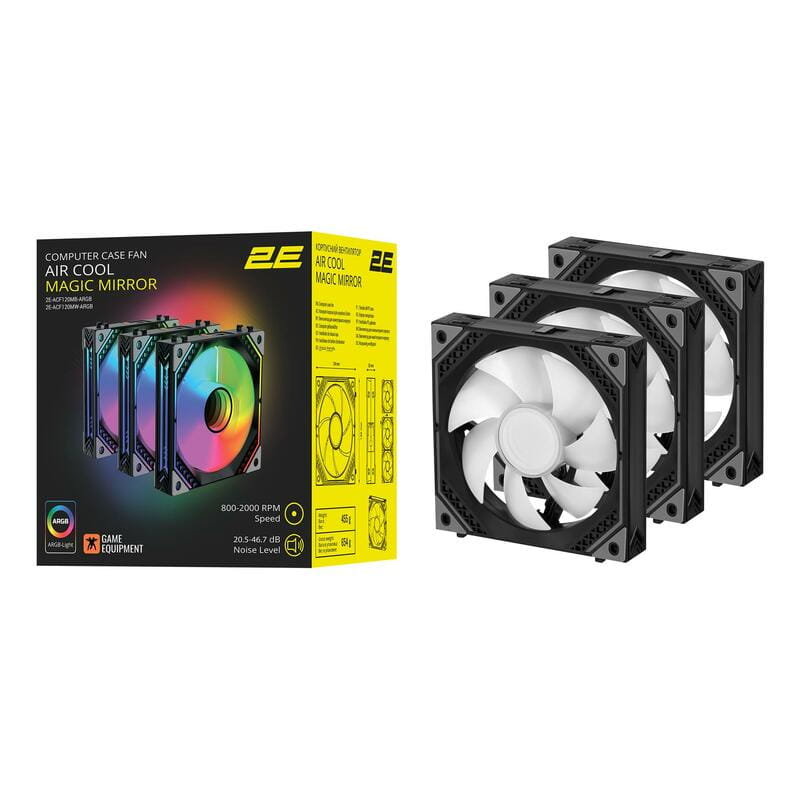 Вентилятор 2E Gaming Air Cool Magic Mirror Black (2E-ACF120MB-ARGB)
