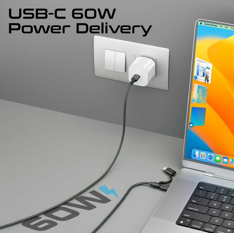Кабель Promate USB Type-C - USB Type-C Lightning (M/M), 3A, 60W, 1.2 м, Black (powerlink-cci.black)