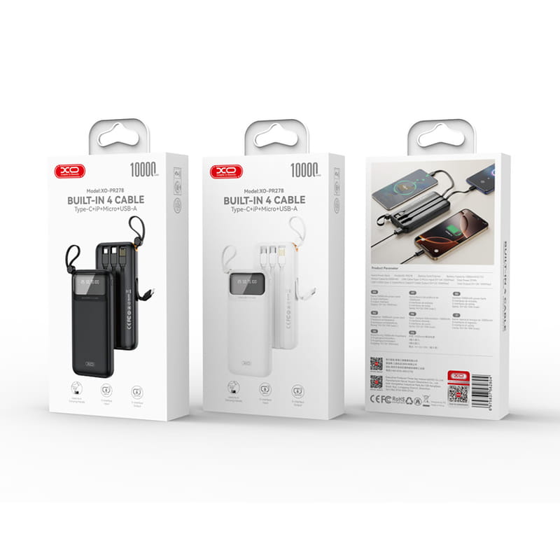 Універсальна мобільна батарея XO PR278 10000mAh 10W Black