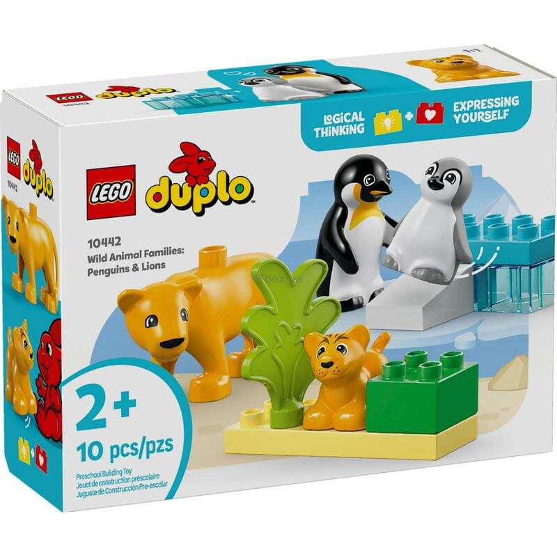 Конструктор LEGO Duplo Town Сімейства диких тварин: Пінгвіни та Леви (10442)