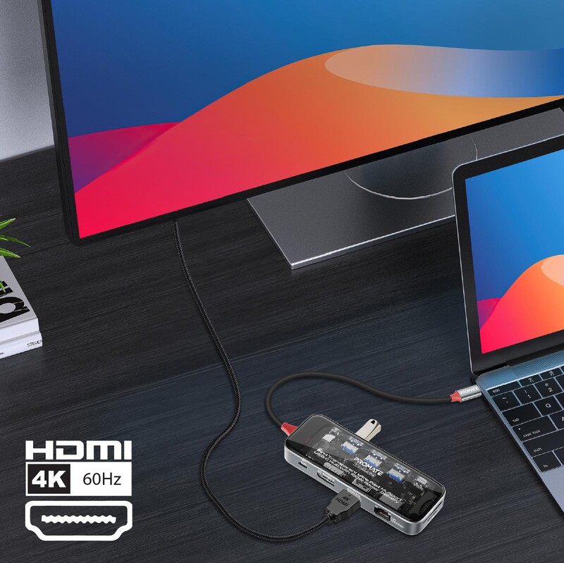 USB-хаб Promate TransHub-Pro USB Type-C Grey