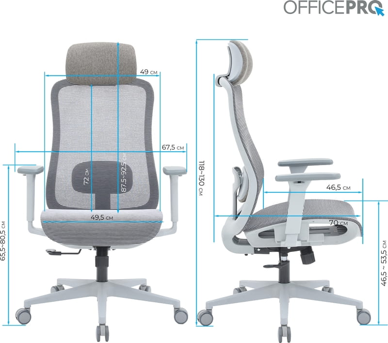 Купить Кресло офисное Officepro Wave OC670-G-G-G Grey Кресло офисное Officepro Wave OC670-G-G-G Grey