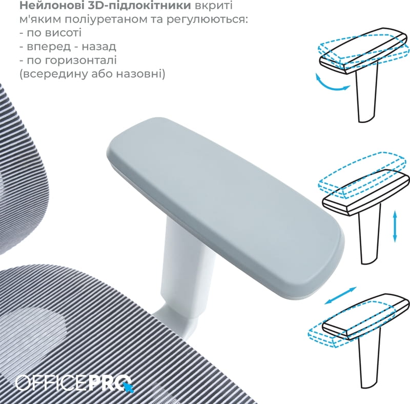 Купить Кресло офисное Officepro Wave OC670-G-G-G Grey Кресло офисное Officepro Wave OC670-G-G-G Grey