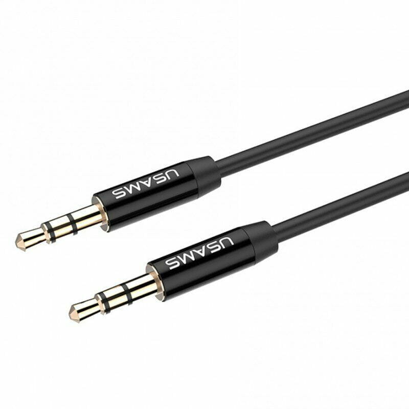 Аудіо-кабель Usams YP-01 3.5 мм - 3.5 мм (M/M), 1 м, Black (YP101)