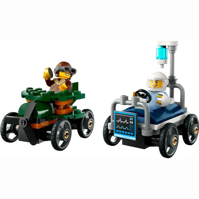 Конструктор LEGO City «Літак проти лікарняного ліжка» Набір для перегонів (60459)