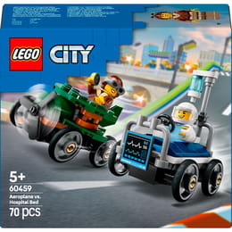 Конструктор LEGO City «Літак проти лікарняного ліжка» Набір для перегонів (60459)