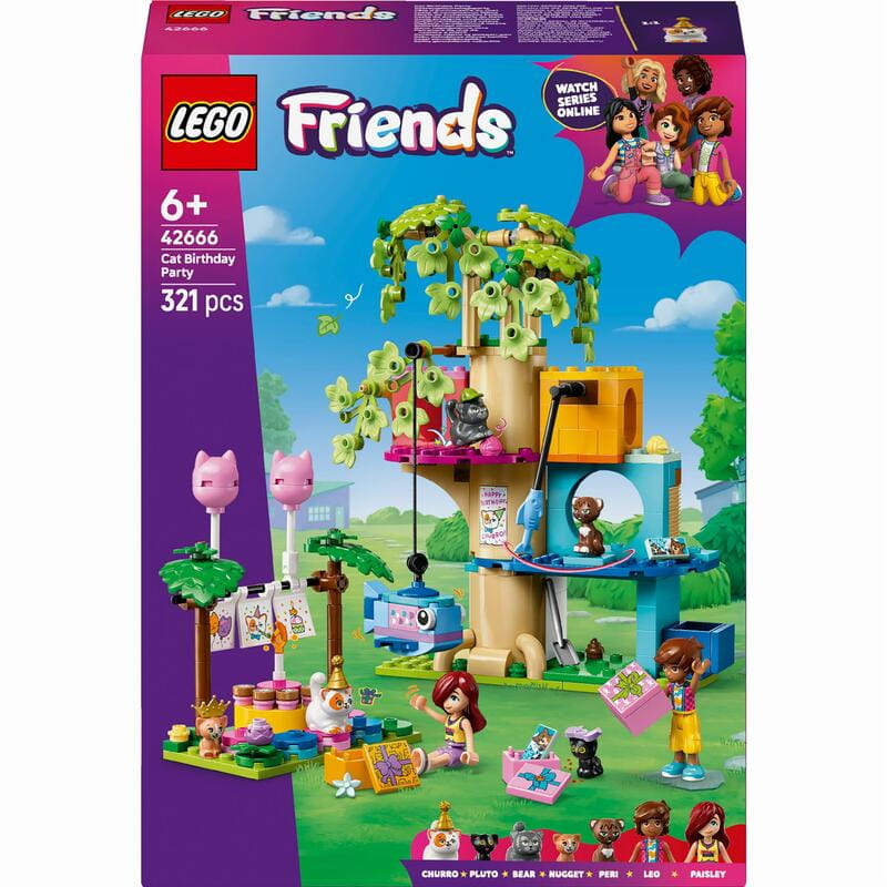 Конструктор LEGO Friends День народження кота і будинок на дереві (42666)