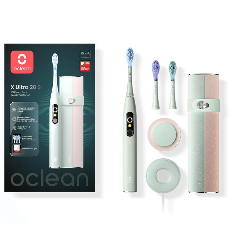 Умная зубная электрощетка Oclean X Ultra 20 Set Electric Toothbrush Green (6970810557091)