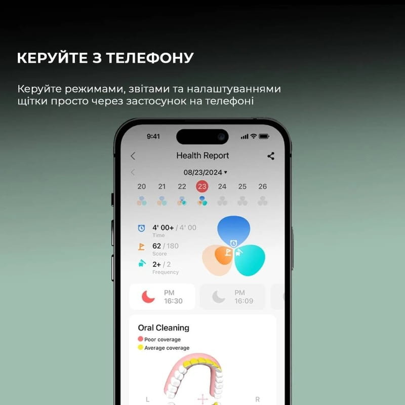 Розумна зубна електрощітка Oclean X Ultra 20 Set Electric Toothbrush Green (6970810557091)