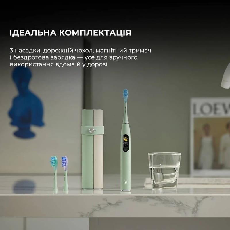 Розумна зубна електрощітка Oclean X Ultra 20 Set Electric Toothbrush Green (6970810557091)