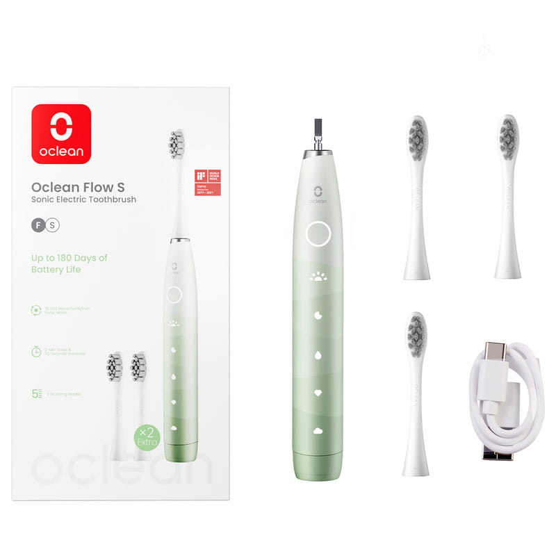 Умная зубная электрощетка Oclean Flow S Electric Toothbrush Green (6970810557336)