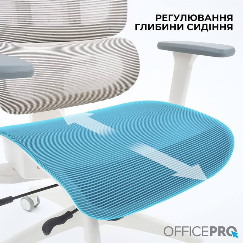 Кресло офисное Officepro Skyline OC680-W-LG-LG White/Light Gray