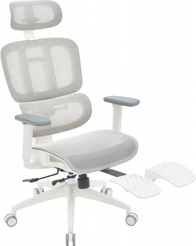 Кресло офисное Officepro Skyline Footrest OC750-W-LG-LG White/Light Gray