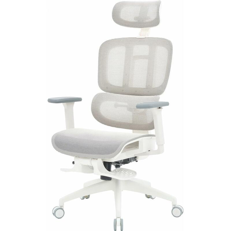 Кресло офисное Officepro Skyline Footrest OC750-W-LG-LG White/Light Gray