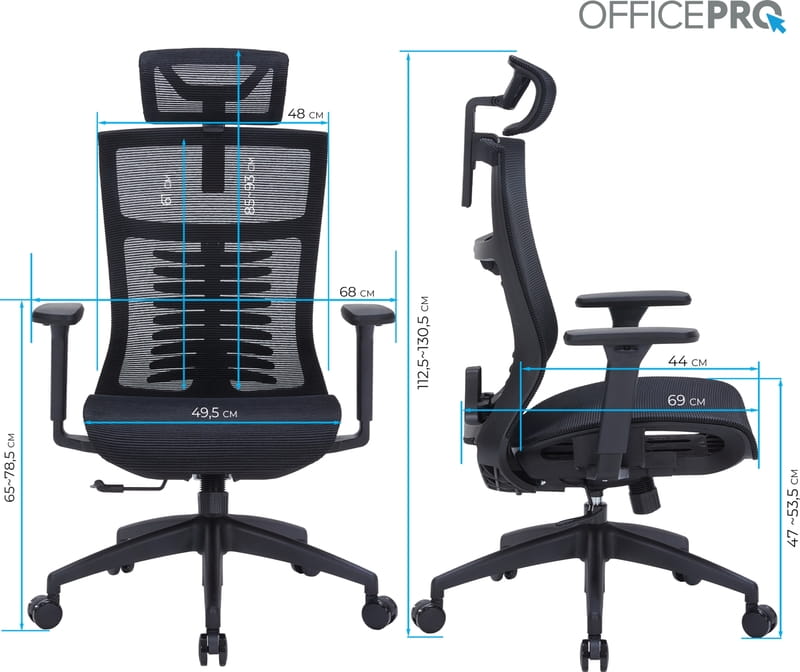 Крісло офісне Officepro Balance OC620-B-B-B Black