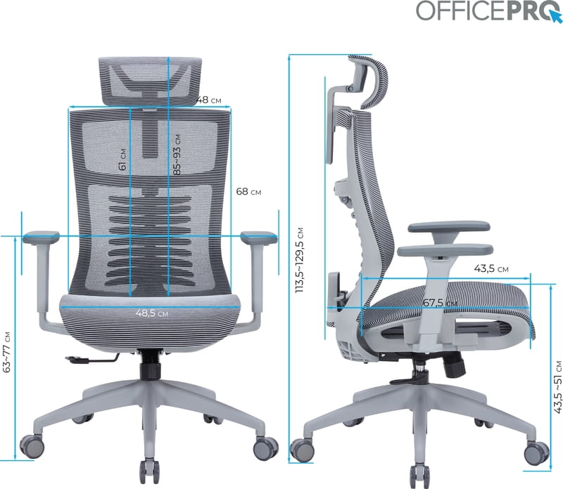 Крісло офісне Officepro Balance OC620-G-DG-DG Gray/Dark Gray