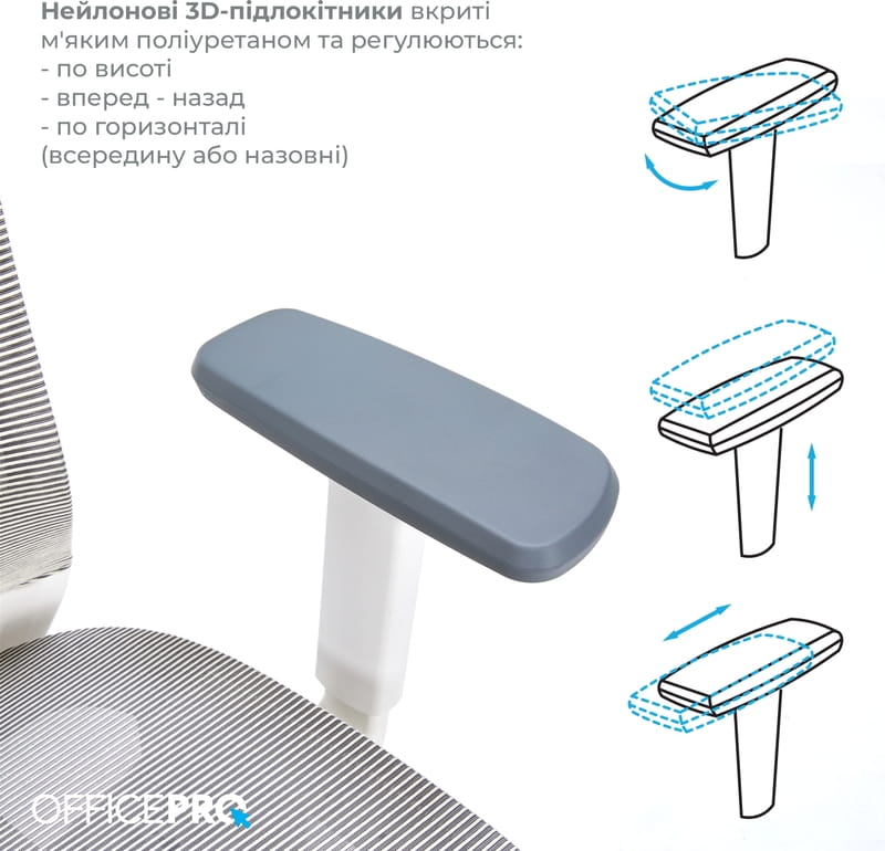 Кресло офисное Officepro Balance OC620-W-LG-LG White/Dark Gray