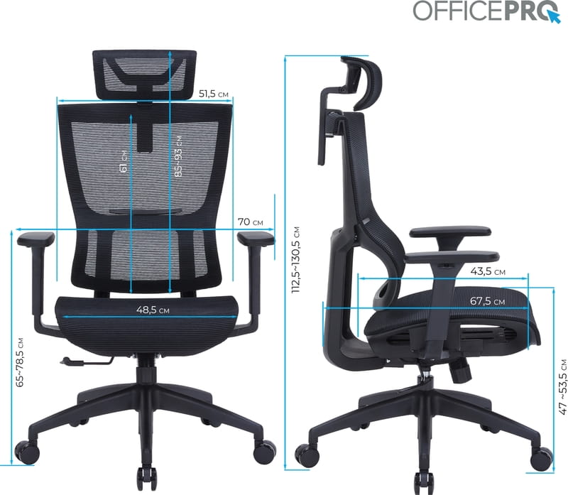 Крісло офісне Officepro Elegant OC660-B-B-B Black