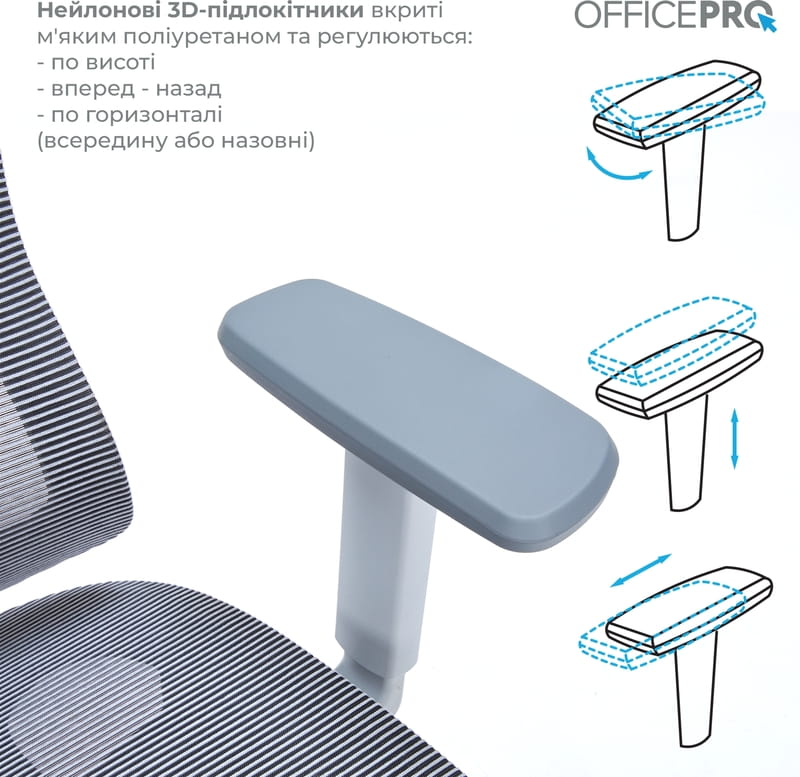 Крісло офісне Officepro Elegant OC660-G-DG-DG Gray/Dark Gray