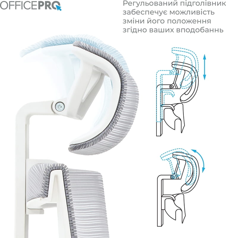 Кресло офисное Officepro Elegant OC660-W-LG-LG White/Light Gray