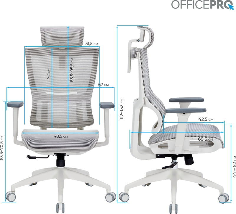 Кресло офисное Officepro Elegant OC660-W-LG-LG White/Light Gray
