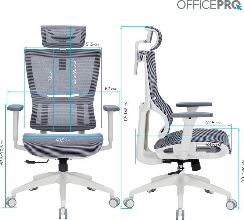 Крісло офісне Officepro Elegant OC660-W-DG-DG White/Dark Gray