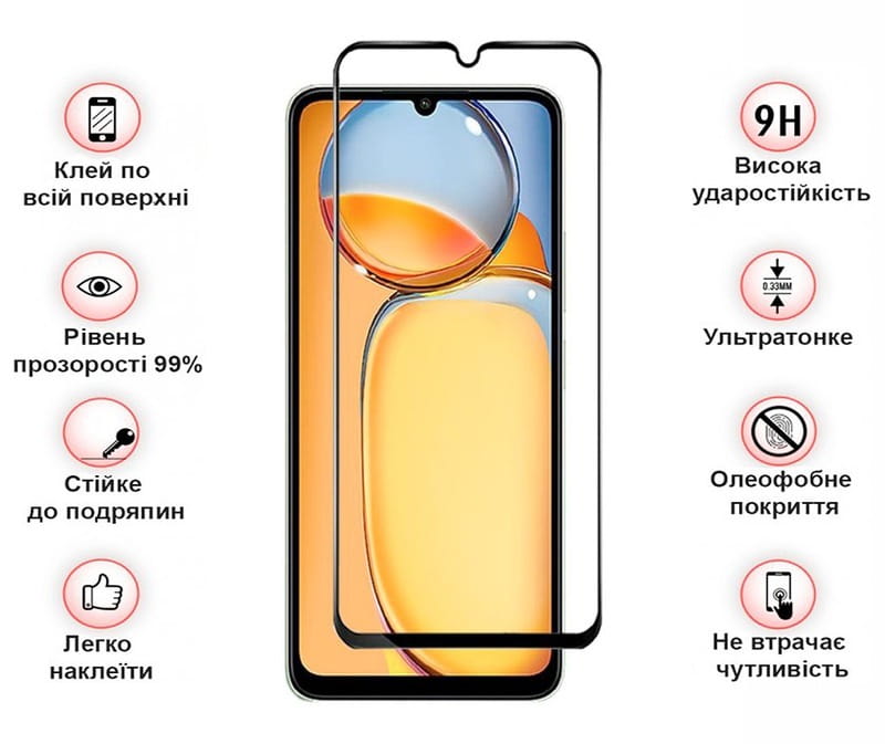 Захисне скло BeCover для Realme C63 Black (711794)