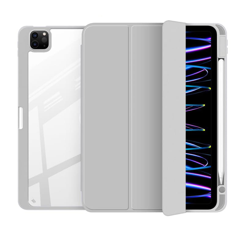 Чeхол-книжка BeCover Soft Edge TPU с креплением Apple Pencil для Apple iPad Pro 12.9 2020/2021/2022 Gray (711709)