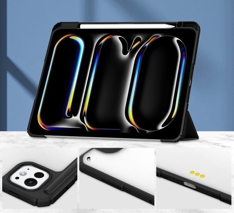 Чeхол-книжка BeCover Soft Edge TPU с креплением Apple Pencil для Apple iPad Pro 11" M4 2024 Black (711714)
