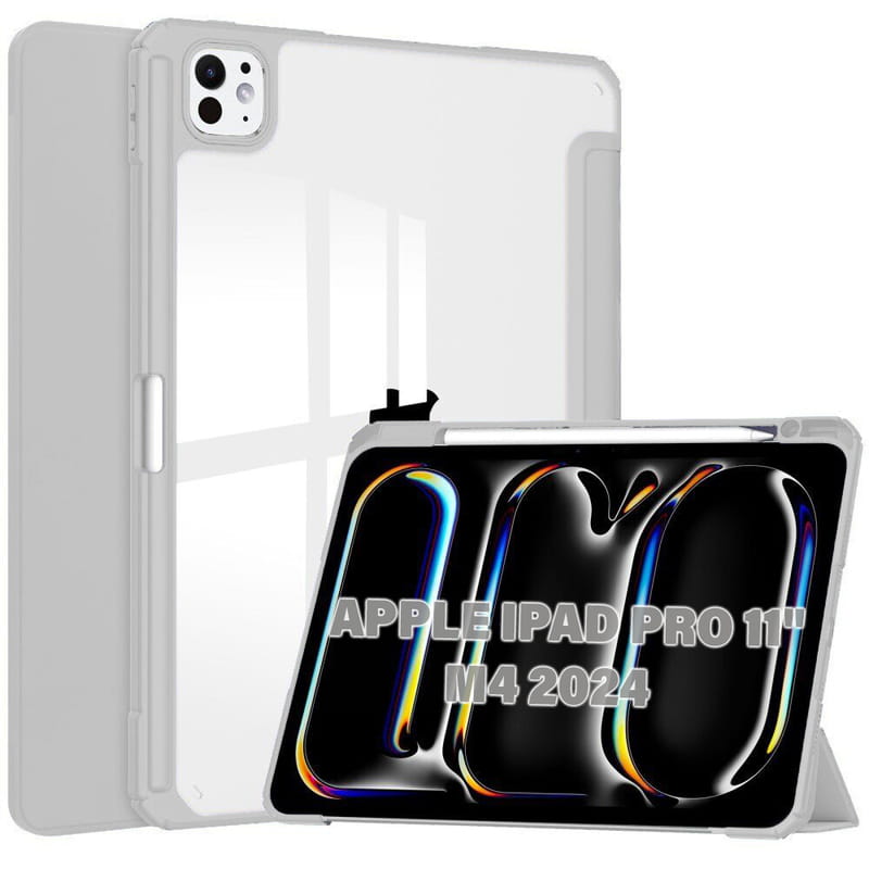 Чeхол-книжка BeCover Soft Edge TPU с креплением Apple Pencil для Apple iPad Pro 11" M4 2024 Gray (711715)