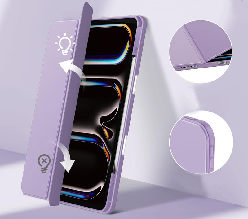 Чeхол-книжка BeCover Soft Edge TPU с креплением Apple Pencil для Apple iPad Pro 13" M4 2024 Purple (711719)
