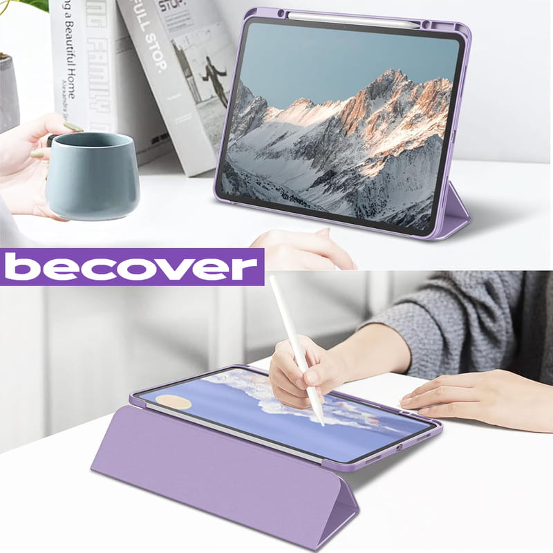 Чeхол-книжка BeCover Soft Edge TPU с креплением Apple Pencil для Apple iPad Pro 13" M4 2024 Purple (711719)
