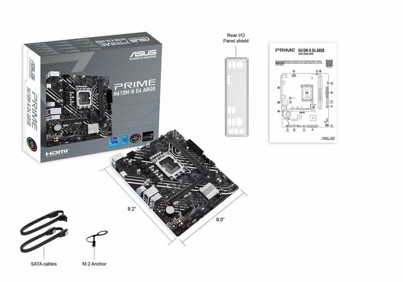 Материнская плата Asus Prime H610M-K D4 ARGB Socket 1700