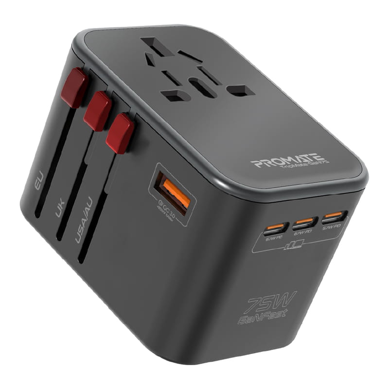 Зарядное устройство Promate TripMate-GaN75 75W Black