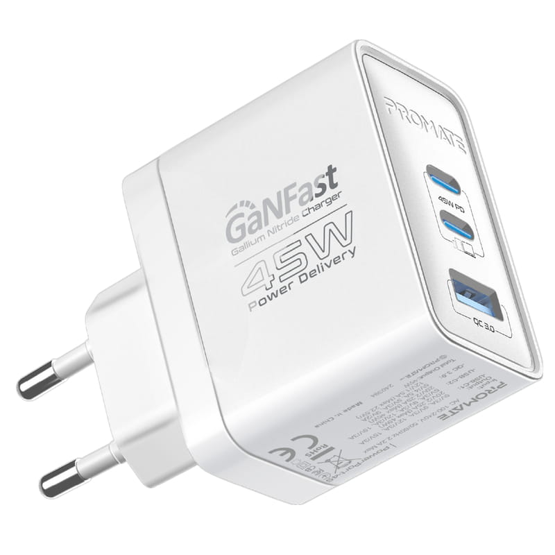 Зарядное устройство Promate PowerPort 45W White