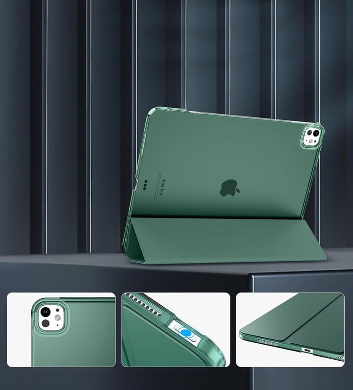 Чeхол-книжка BeCover Tri Fold Hard для Apple iPad Pro 13" M4 2024 Dark Green (711731)