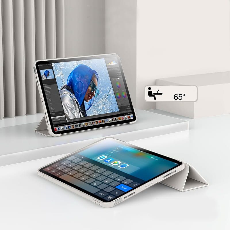Чeхол-книжка BeCover Tri Fold Soft TPU Silicone для Apple iPad Pro 12.9 2020/2021/2022 Beige (711736)