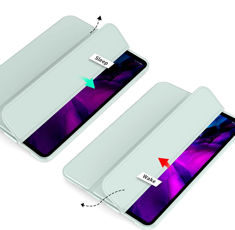 Чeхол-книжка BeCover Tri Fold Soft TPU Silicone для Apple iPad Pro 12.9 2020/2021/2022 Light Green (711738)
