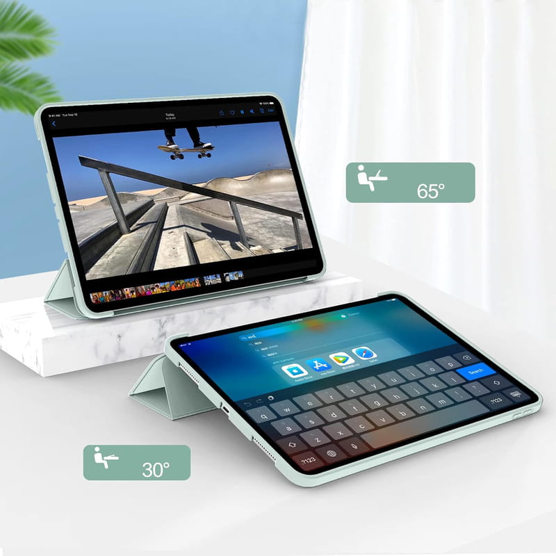 Чeхол-книжка BeCover Tri Fold Soft TPU Silicone для Apple iPad Pro 12.9 2020/2021/2022 Light Green (711738)